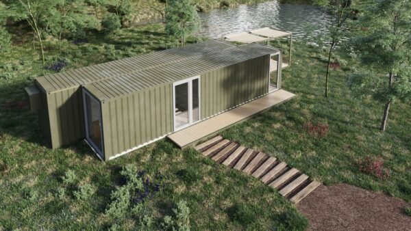 Maison en container d'expédition de 40 pieds de long